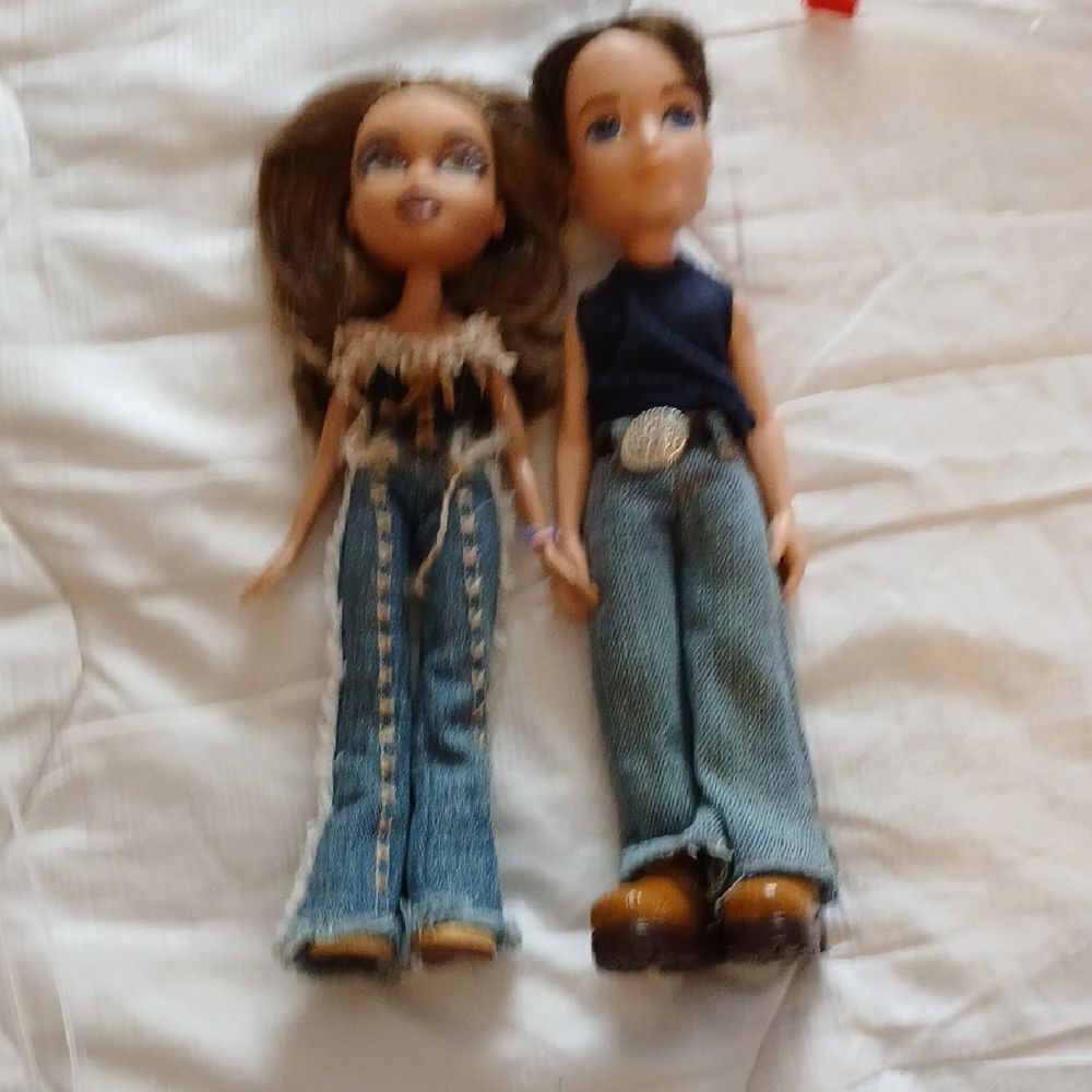 Fashion Dolls with Denim Outfits